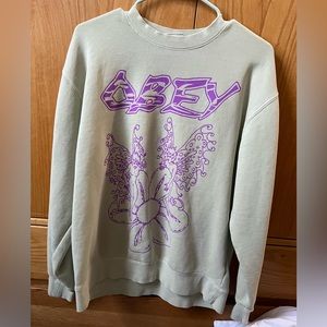 UO Obey Flower Sweatshirt ‘Sage Green’